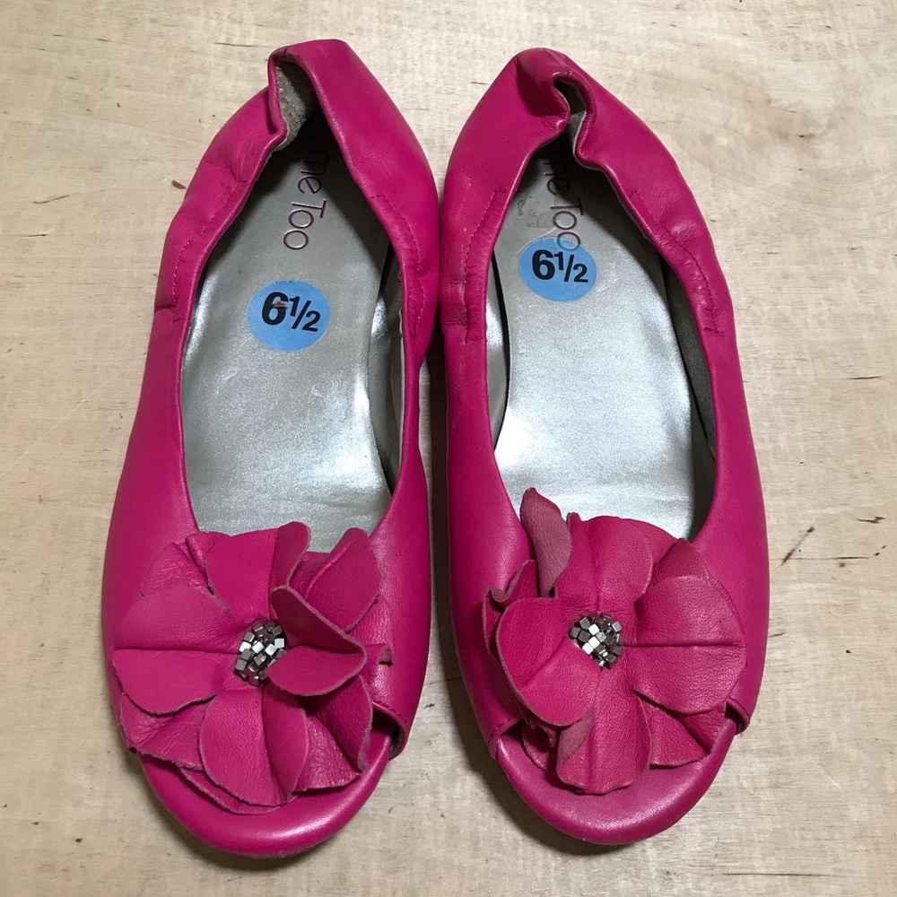 Me Too Pink Flats Flower Size 6.5